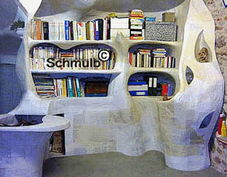 Bibliotheque bureau en papier maché