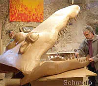 Taille de la fabrication de la tete de crocodile géante