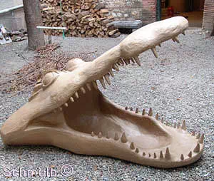 Tete de crocodile avec gueule ouverte