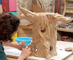 Fabrication en papier, d'un arbre feerique pendant le stage